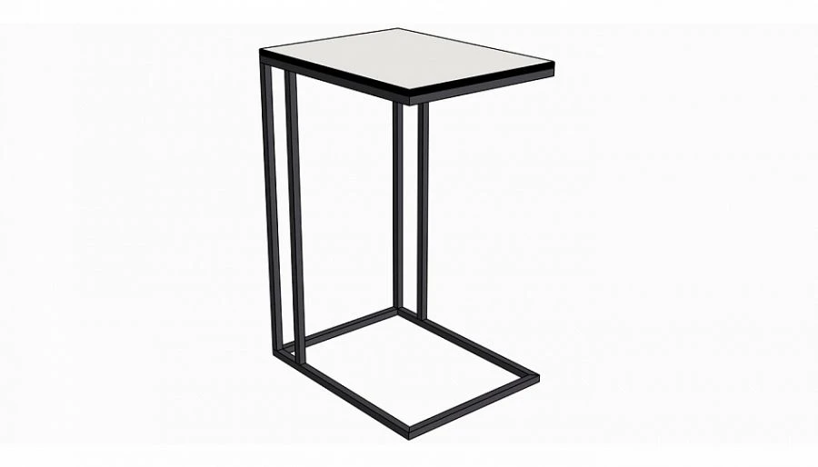 Metal Base Nightstand Table with Square Tube Design