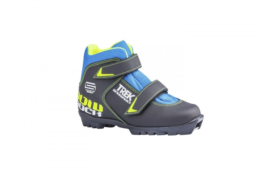 TREK Snowrock1 Black Kids Ski Boots (Neon Lime Logo) S