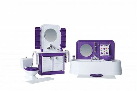 Confetti Purple Bathroom Playset for Dolls