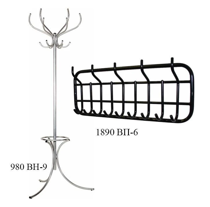 Wall-mounted coat rack with reinforced oval frame model 1890 ВП-6