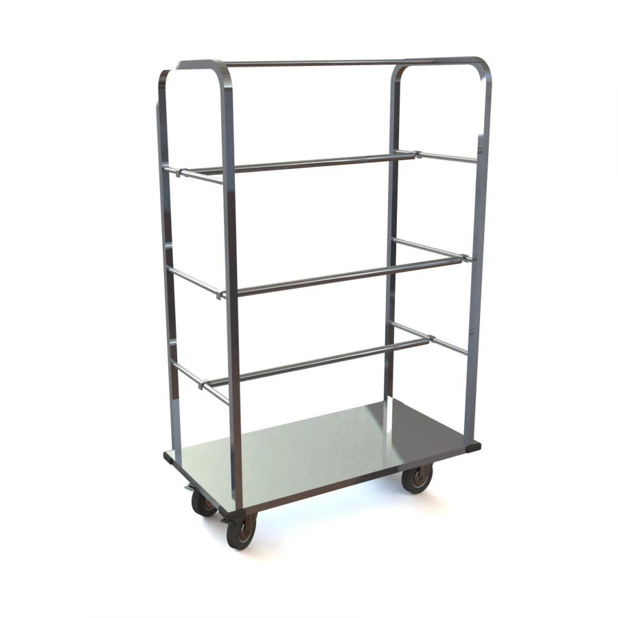 Aluminum Towel Rack Cart for Hotels and Laundries