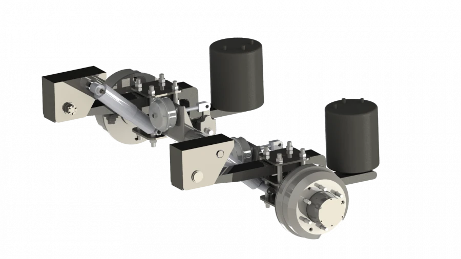 Axle Assembly with Pneumatic Suspension, Load Capacity 5 Tons