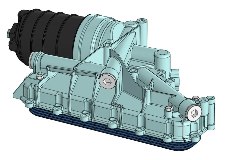 Oil Filter Module with Heat Exchanger for KAMAZ R6 Engine