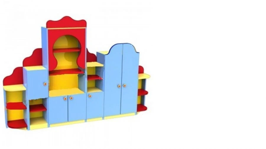 وحدة حائط للأطفال مع خزانة