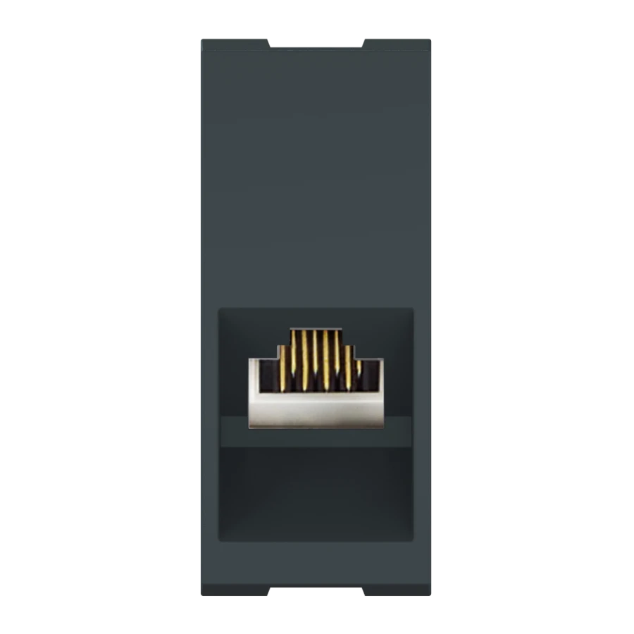 Caduceus Aling Mode Hidden Installation Computer Socket Keystone RJ45 8P8C Cat.5e FTP, 1M, Anthracite, Art. 664S.A