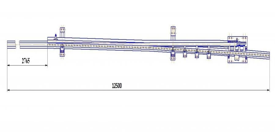 Curved Frame Rail Type P65 with Straight Frog 2433.03.020RK2-01