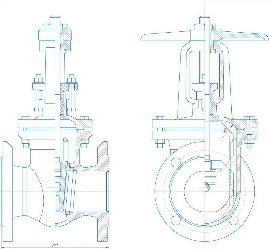 Cast Iron Wedge Valve DN 80 for High Pressure Applications