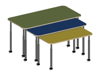 Set of 3 Rolling Tables with Adjustable Height Art. S.03.31