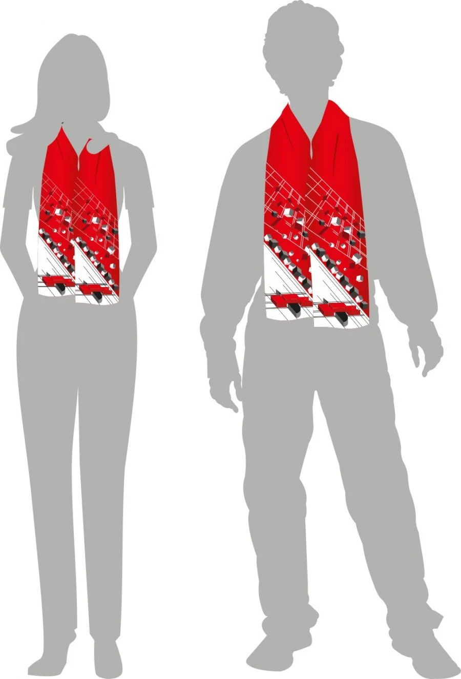 Embroidered Scarves Custom Size and Fabric Options