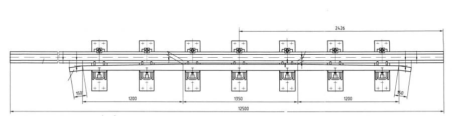 Crossing Rail with Counter Rail Type P50 Mark 1/11 Project 2642.01.040/01