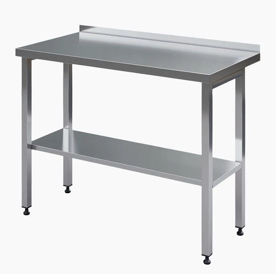 Open Stainless Steel Table with Edge 1000x600x850 mm