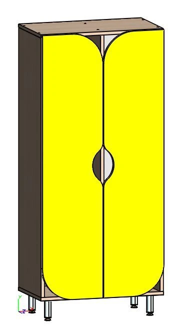 Children's Clothing Locker, 2 Sections, Model SShkD-02