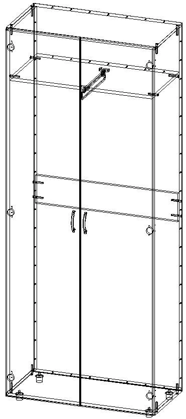 خزانة خشبية لتخزين الملابس - تصميم مجمع