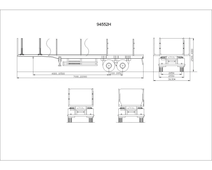 Two-Axle Forest Transport Semi-Trailer BZAP 94552H