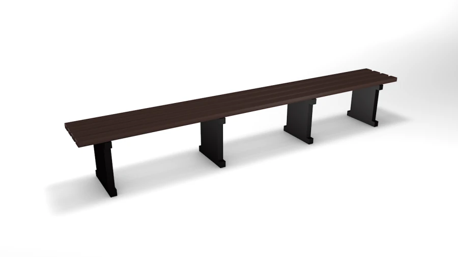 3m Backless Bench with Rectangular Legs