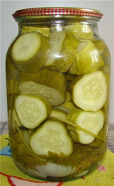Pickled Sliced Cucumbers in Glass Jar - 3000g