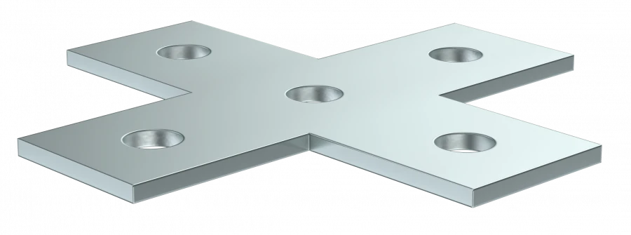 X-Shaped Connector Plate for STRUT Profiles