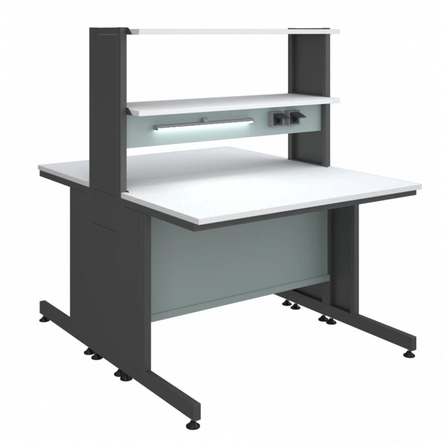 طاولة مختبرية منخفضة مع وحدة علوية 2