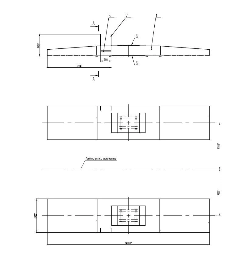 Excavator Support Shoes 2.9x14m Heavy-Duty Stability Components