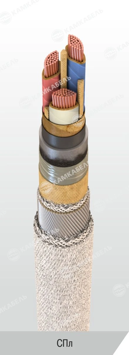 كابل الطاقة مع موصلات نحاسية وعزل ورقي، 6-10 ك ف، النوع C