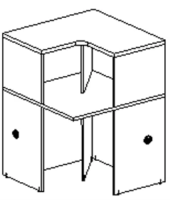 Universal External Corner Table with Shelf