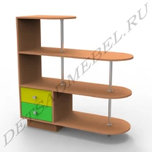 Flower Shelf with Three Open Shelves and Two Drawers