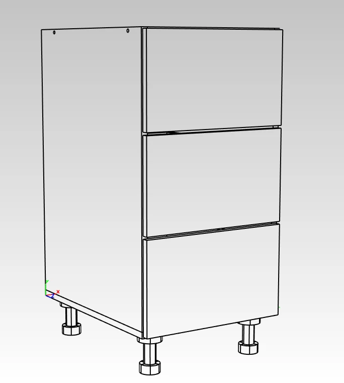 Kitchen Base Cabinet with 3 Drawers