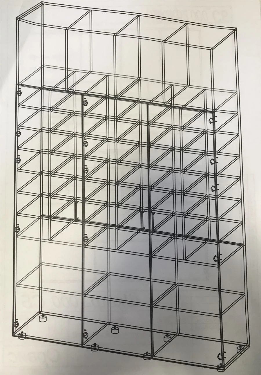 Office Wooden Cabinet 2000mm Height Model 2