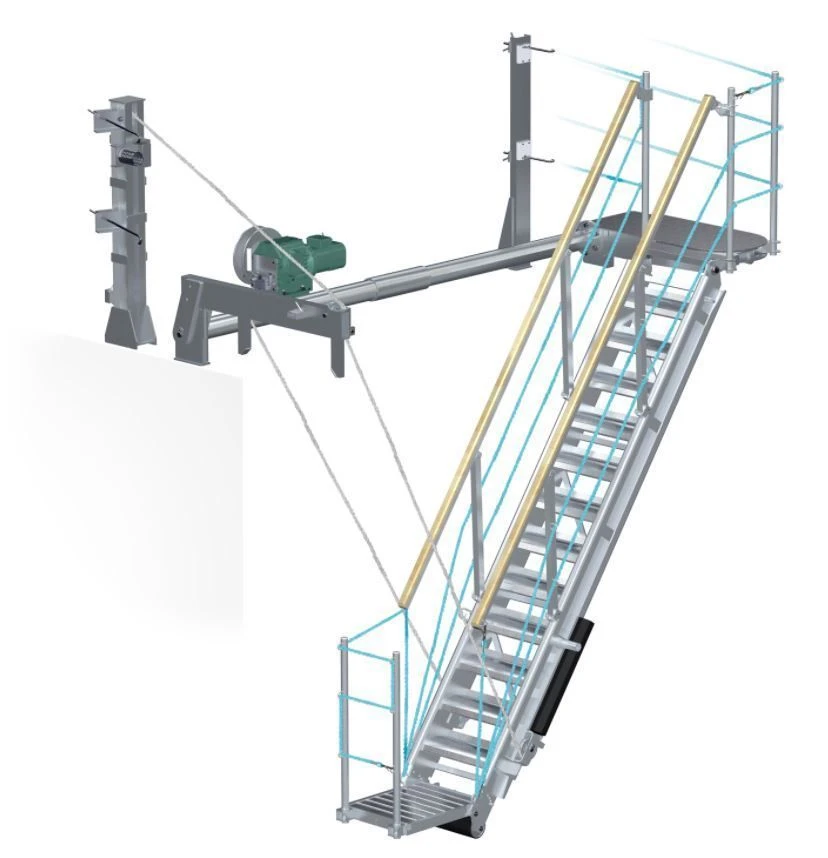 Side Trap with Rotary Top Platform and Fixed Steps, Metal Structure