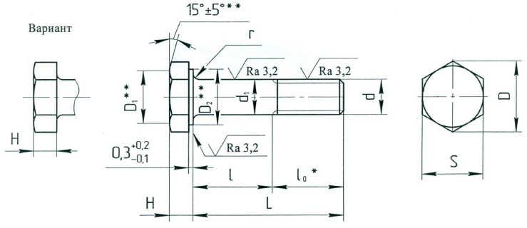 Hex Head Bolts OST 1 31104-80 - Black Metal