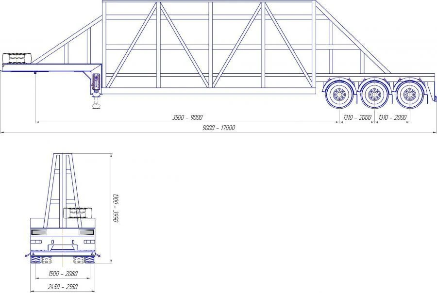 Panel Transport Semi-Trailer PП-2-3, Model PR3, Modification 92295-0000010-04