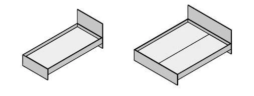 مجموعة أسرّة خشبية للبالغين - سلسلة "Contemp