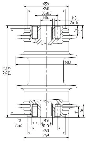 Polymer Suspension Insulator OSK 8-10-A01-2 UHL2 (T2)