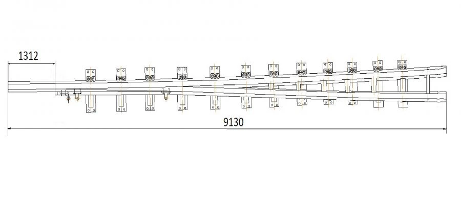Curved Rail Frame with Straight Spike for Project 2869.01.000