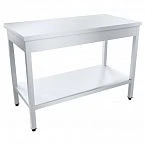 Professional Stainless Steel Work Table with Solid Shelf 1200x600mm PROFI NT SRO-12/6PN