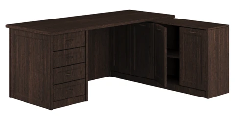 Corner Executive Desk with MDF and Side Cabinet