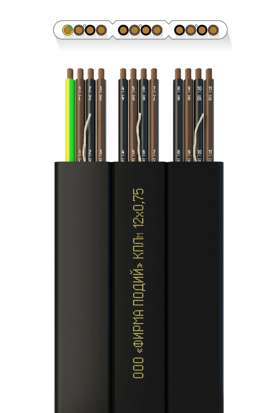 Flat Elevator Cable KPLm 12x0.75 - Frost Resistant