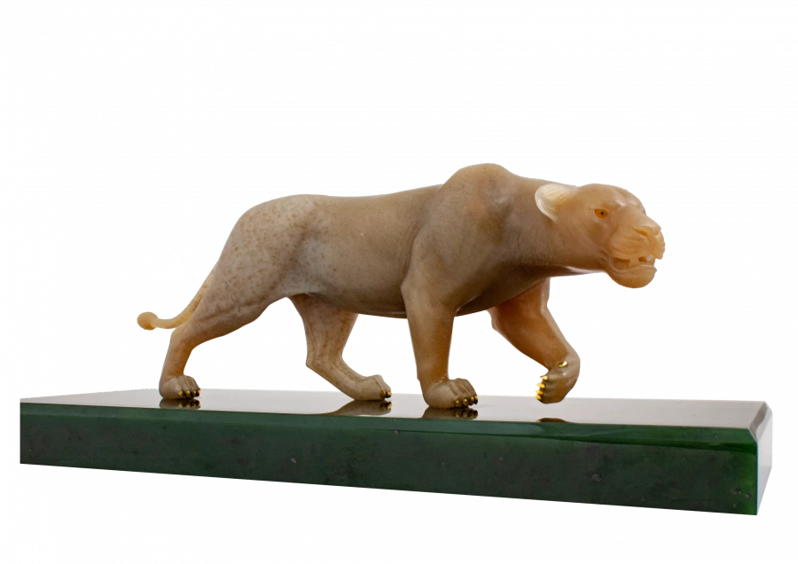 Artistic Stone Carving "Lioness" (Jade)