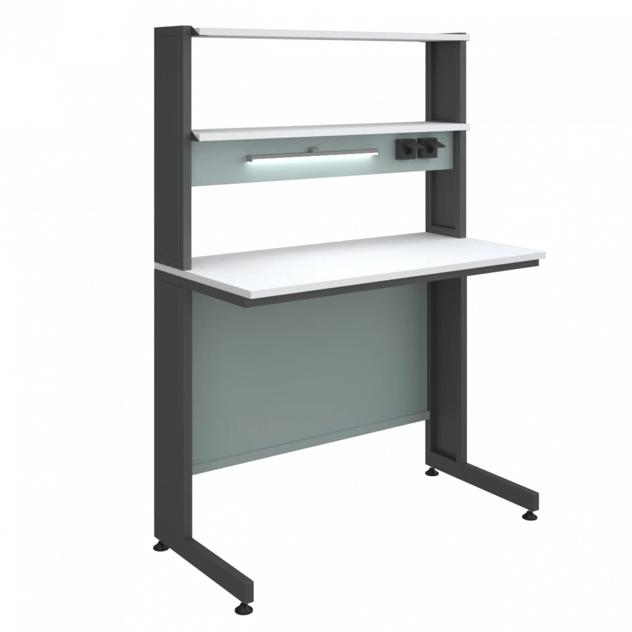 High Laboratory Table with Overhead Unit 1