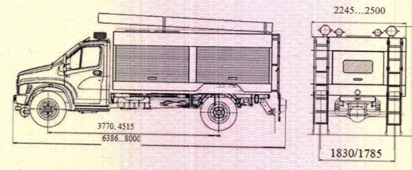 Fire Water Tanker 2790G, Modification 2790G-12 on GAZ Chassis