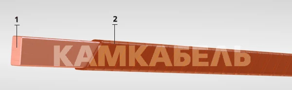 Copper Rectangular Winding Wire with Polyimide-PTFE Insulation PPIKP-1