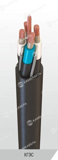 Flexible Power Cable with Copper Conductors, Rubber Insulation, 1140V, KGES Model