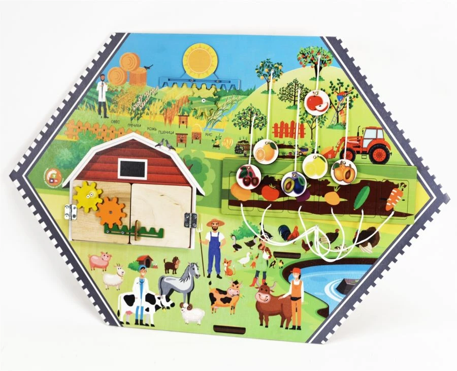لوحة مشغولة تعليمية حائطية "مزارع" - سلسلة تعلم المهن