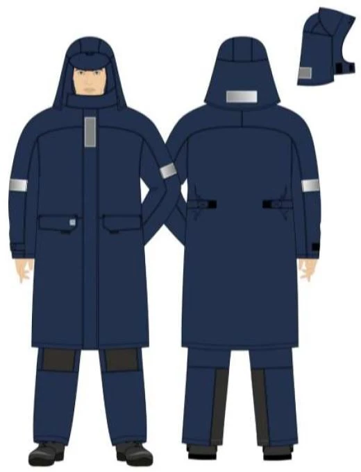 Men's Protective Raincoat for Thermal Arc Risks and Adverse Weather Conditions