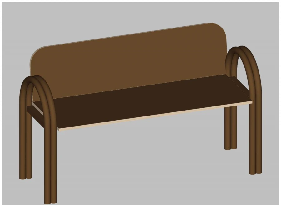 Soft Bench with Backrest, Art. U.04.17