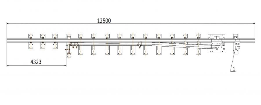 Straight Frame Rail with Curved Point Project 2643.04.000