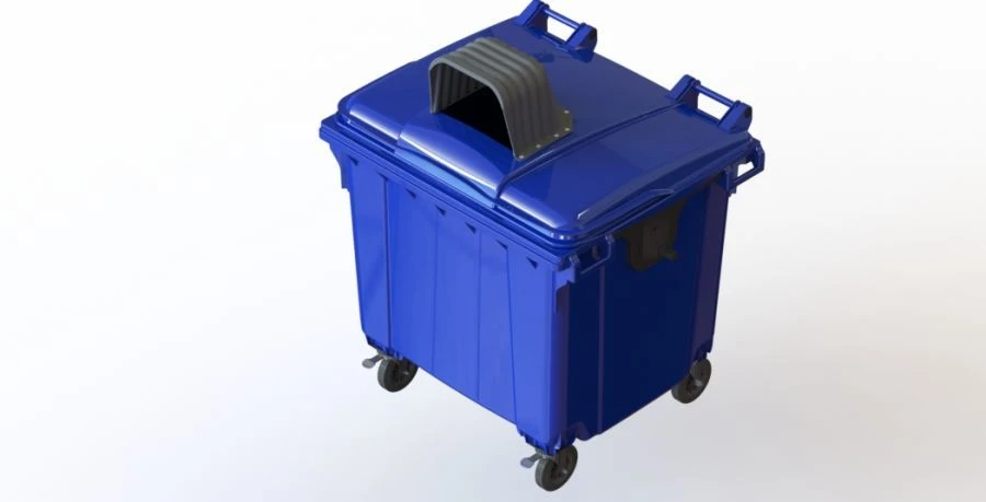 Large 1100L Mobile Waste Container with Lid Model Art.22.C19.H