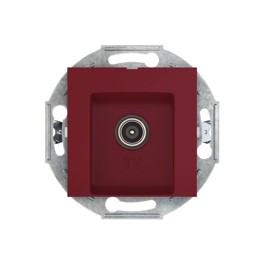 Caduceus Aling Prestige Hidden Antenna Socket TV/FM Single Burgundy, Art. 6012I.3