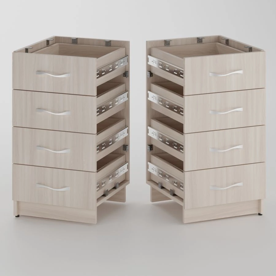 خزانة مدمجة في سطح المكتب بأربعة أدراج