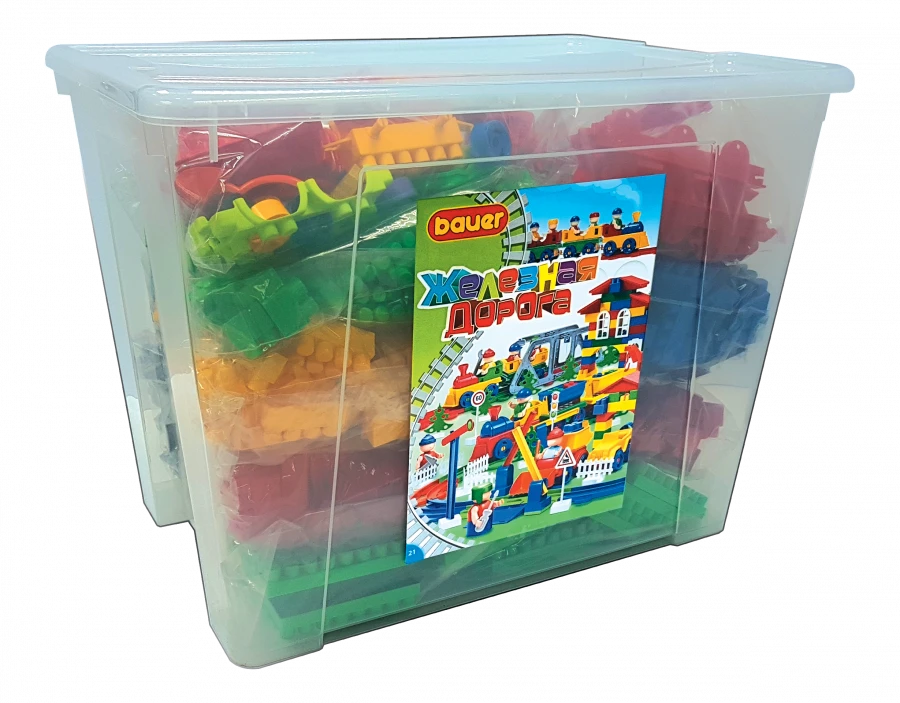 Bauer "Iron Road" Building Set (70L Container, 8 Instructions, Themed Stickers)
